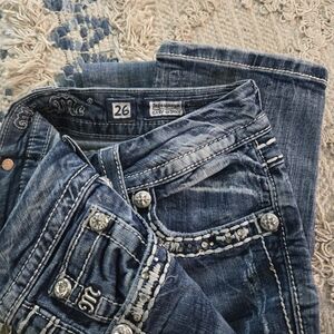 Miss Me Blue Skinny Jeans with Embellishments